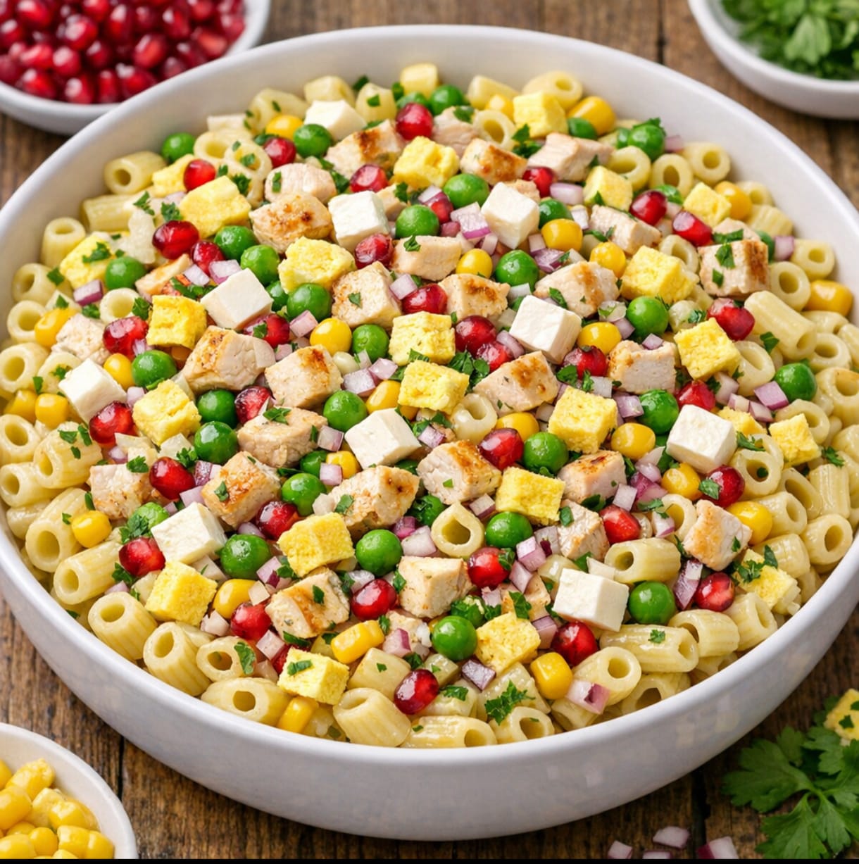 Cold Chifferini Pasta Salad chicken  and yogurt sauce